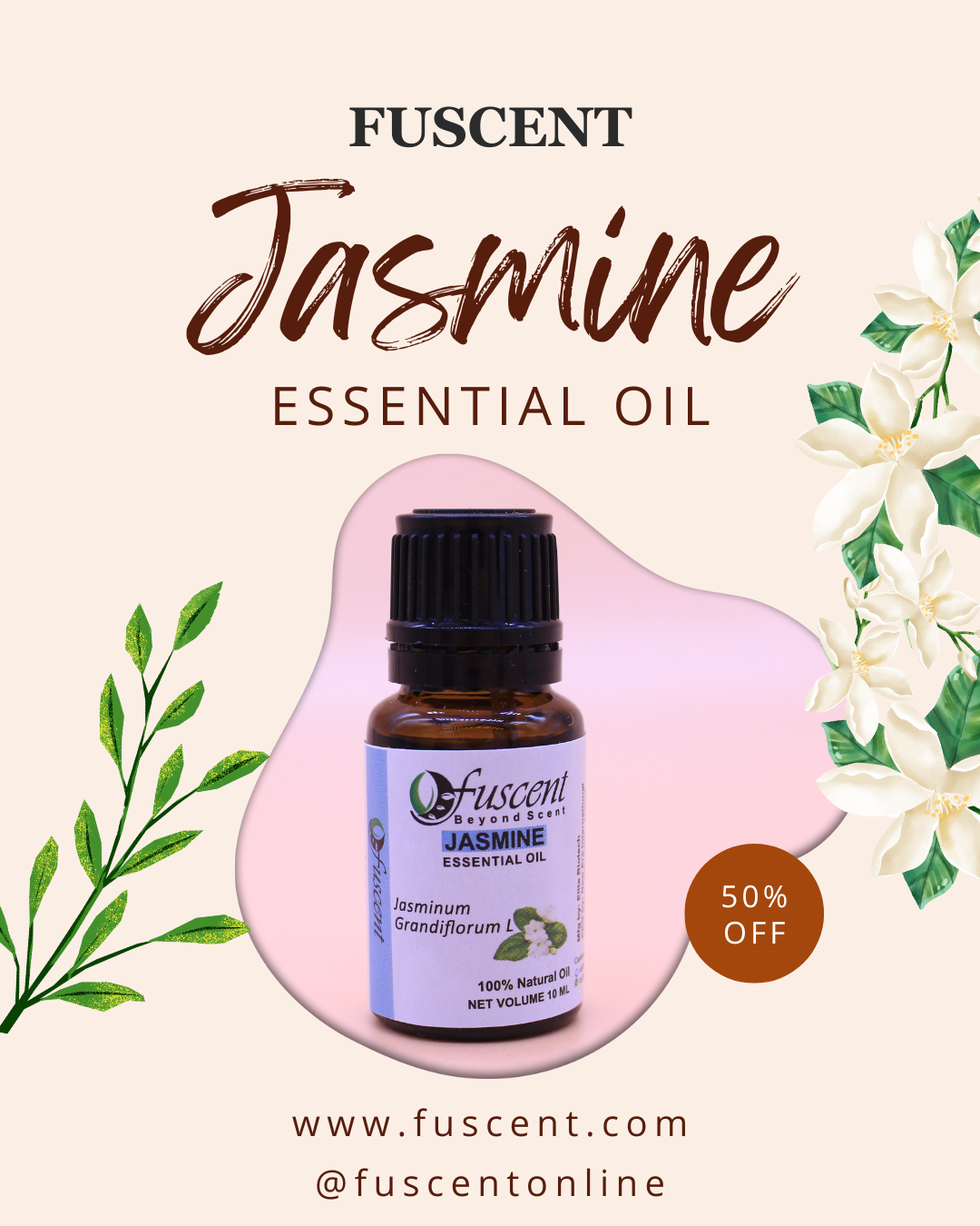 FUSCENT Jasmine Essential Oil 10ml