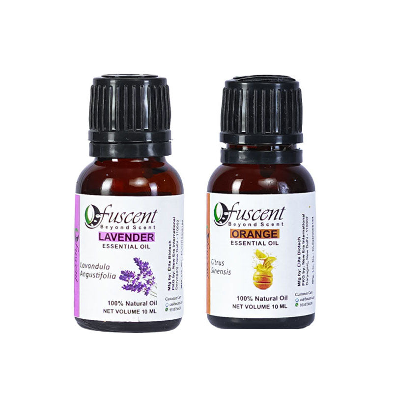 Fuscent Lavender Oil + Orange Oil Combo Pack of 2