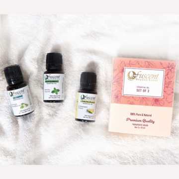 Essential Oil Combo (Pack of 3) – Jasmine, Peppermint & Lemongrass| 100% Pure & Organic (30 ml)