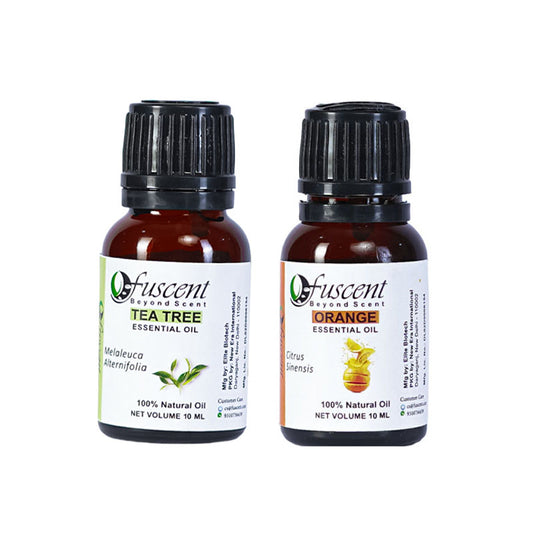 Fuscent Tea Tree Oil + Orange Oil Combo Pack of 2