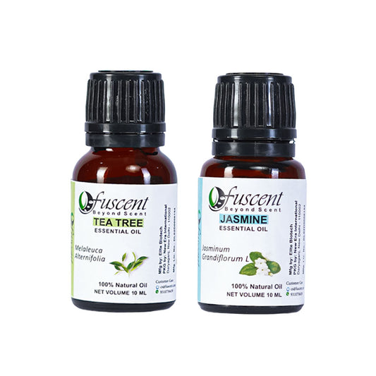 Fuscent Tea Tree Oil + jasmine Oil Combo Pack of 2