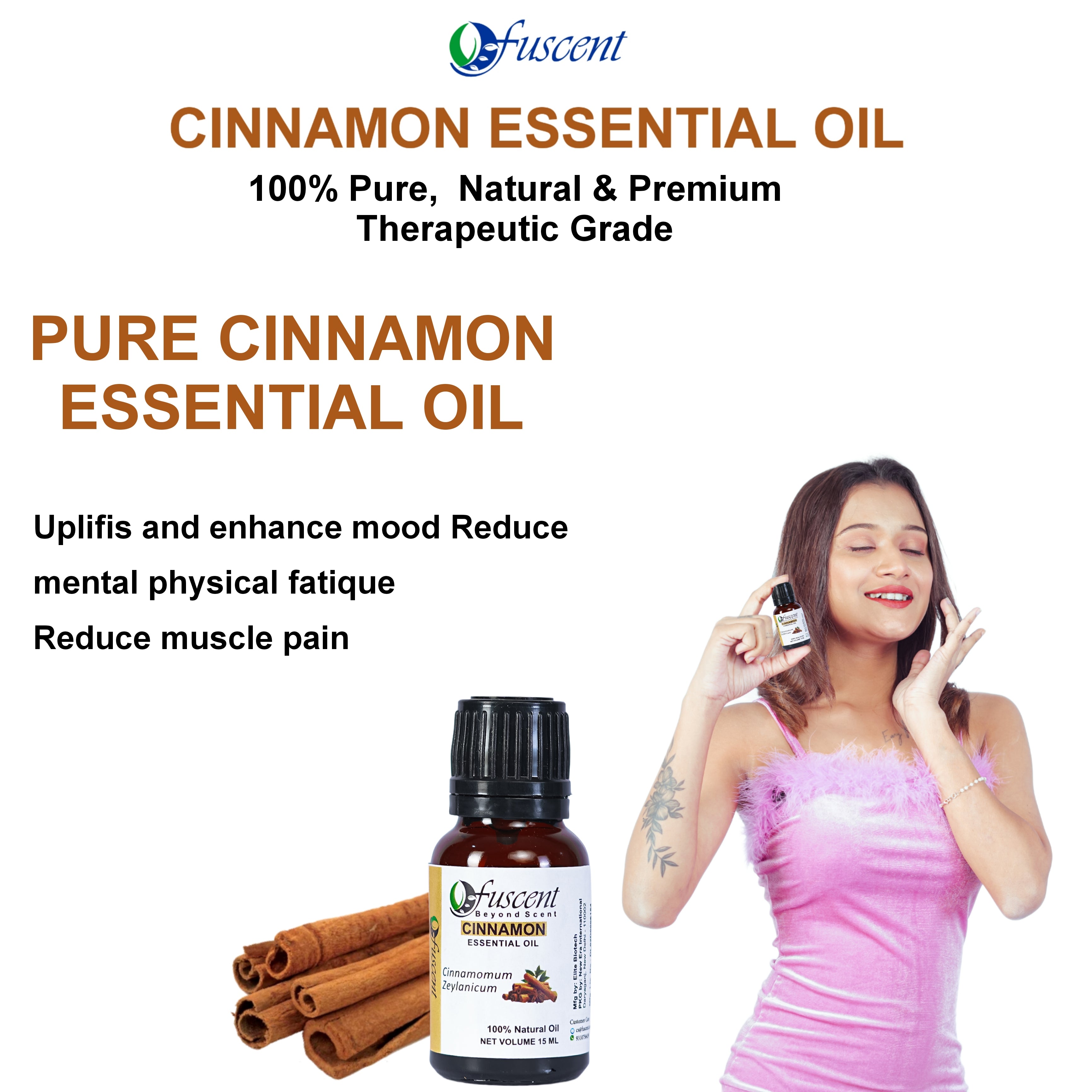 FUSCENT Cinnamon Essential Oil 15 ML