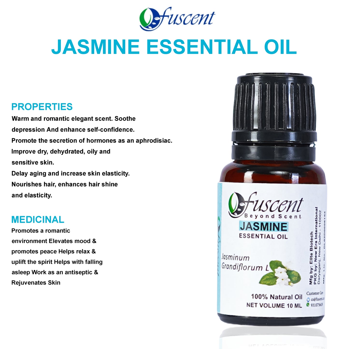 FUSCENT Jasmine Essential Oil 10ml