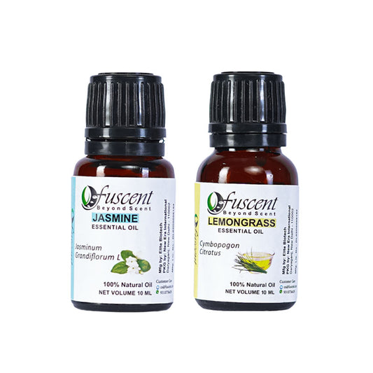 Fuscent Jasmine Oil + Lemongrass Oil Combo Pack of 2