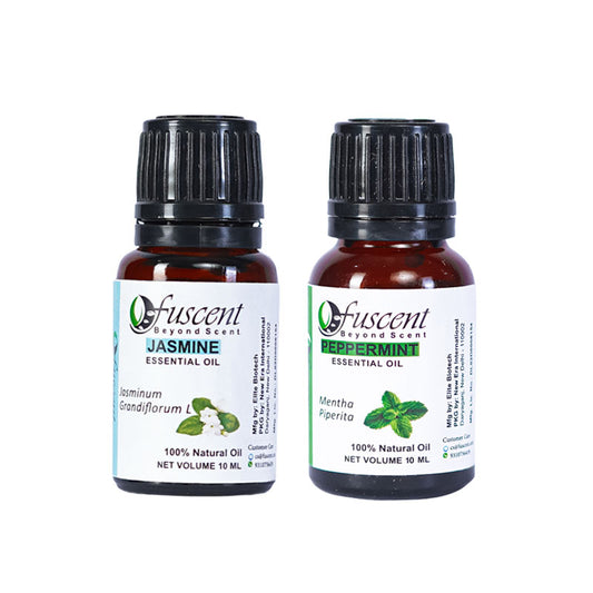 Fuscent Jasmine Oil + Peppermint Oil Combo Pack of 2