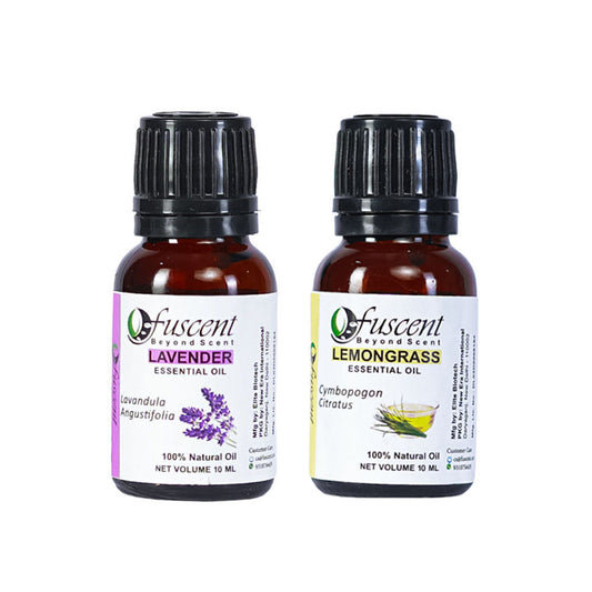 Fuscent Lavender Oil + Lemongrass Oil Combo Pack of 2