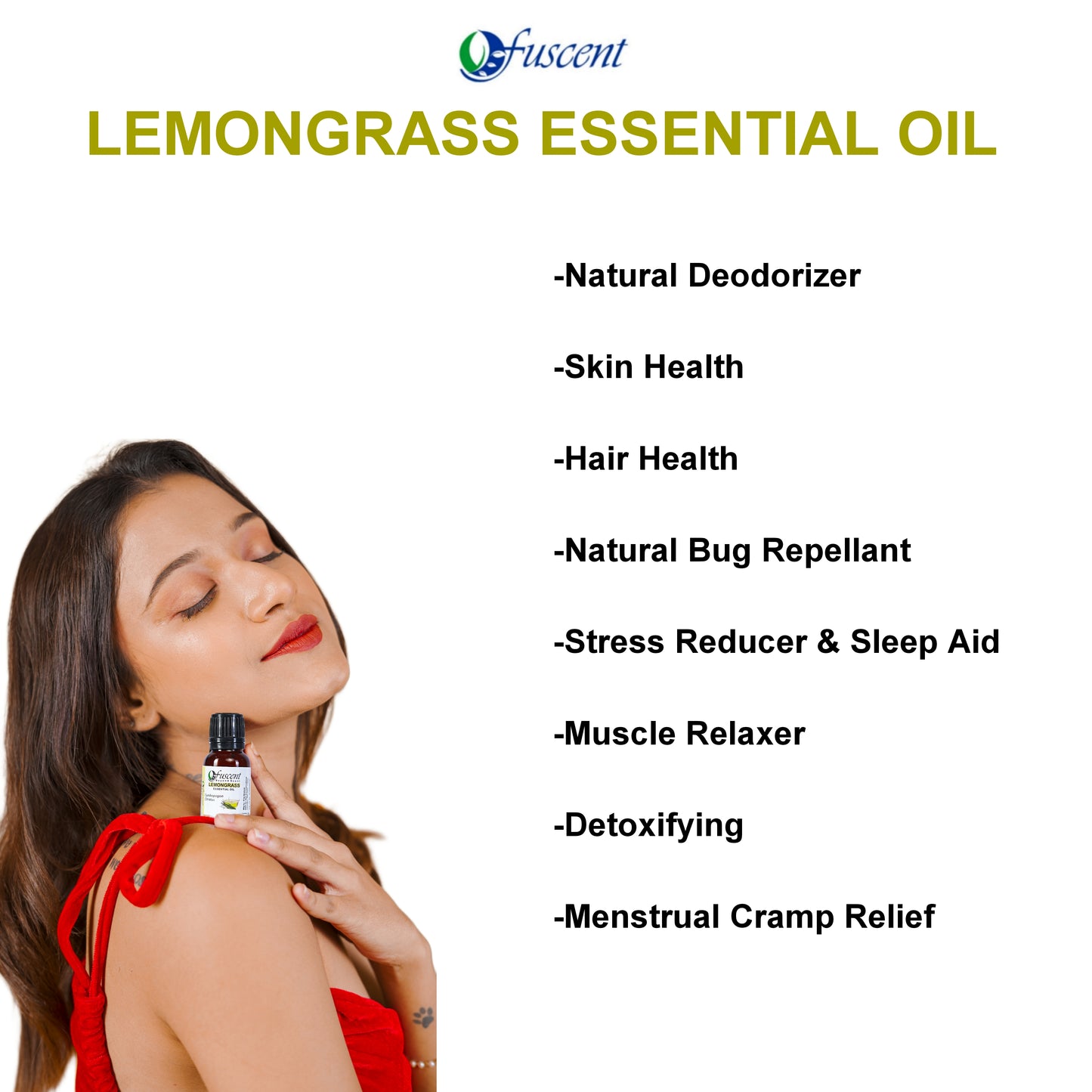 FUSCENT Lemongrass Essential Oil 10ml