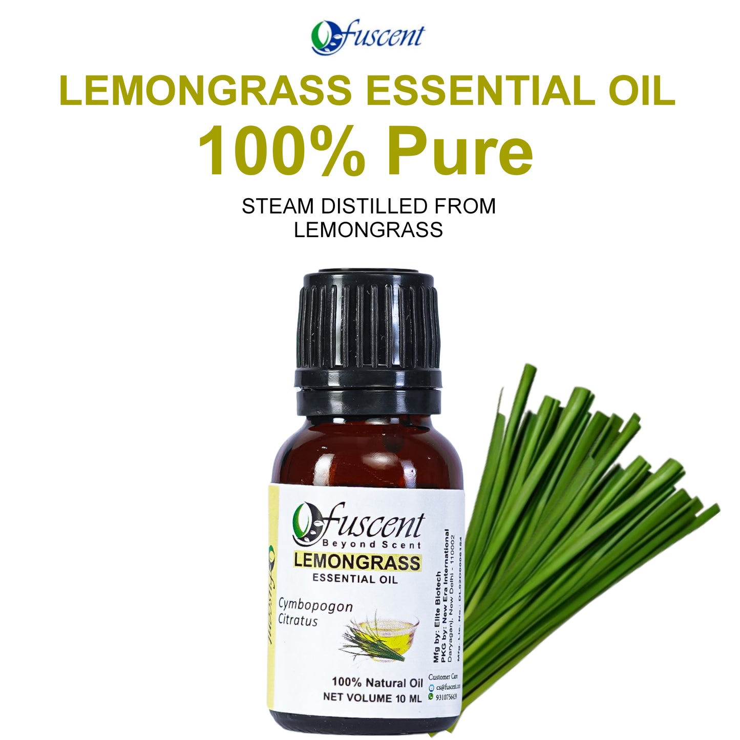 FUSCENT Lemongrass Essential Oil 10ml