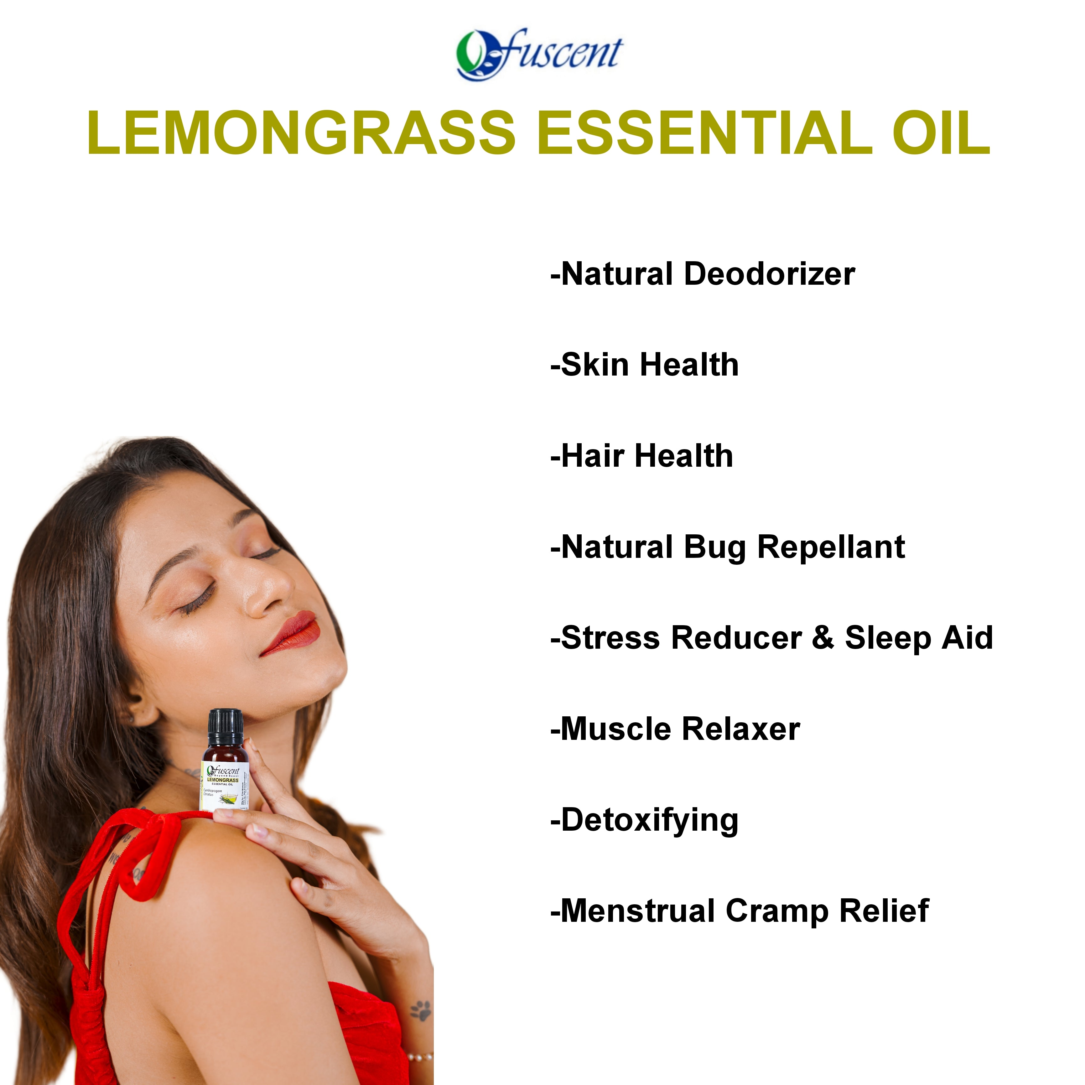 FUSCENT Lemongrass Essential Oil 15ml