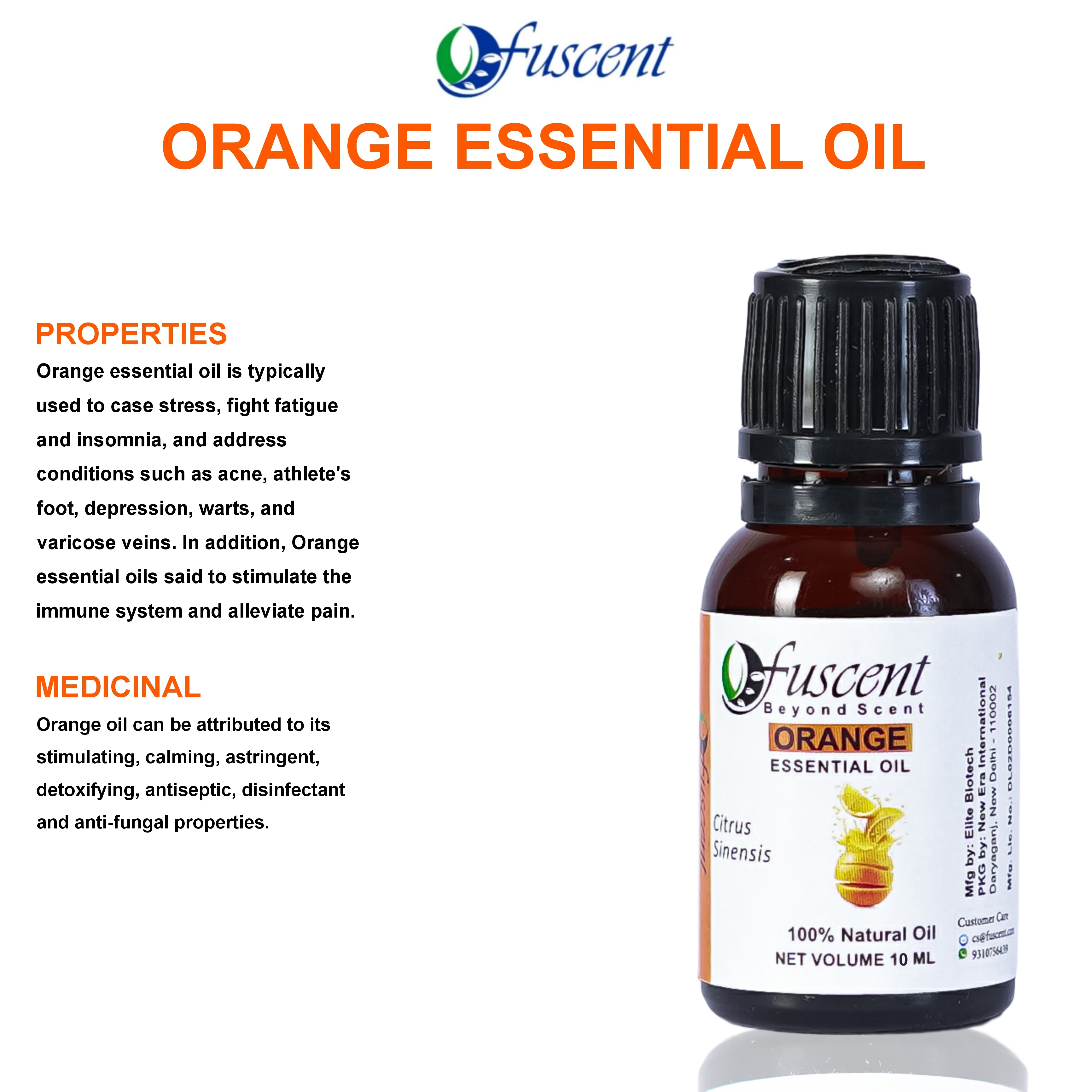 Fuscent Orange Essential Oil 10 ml