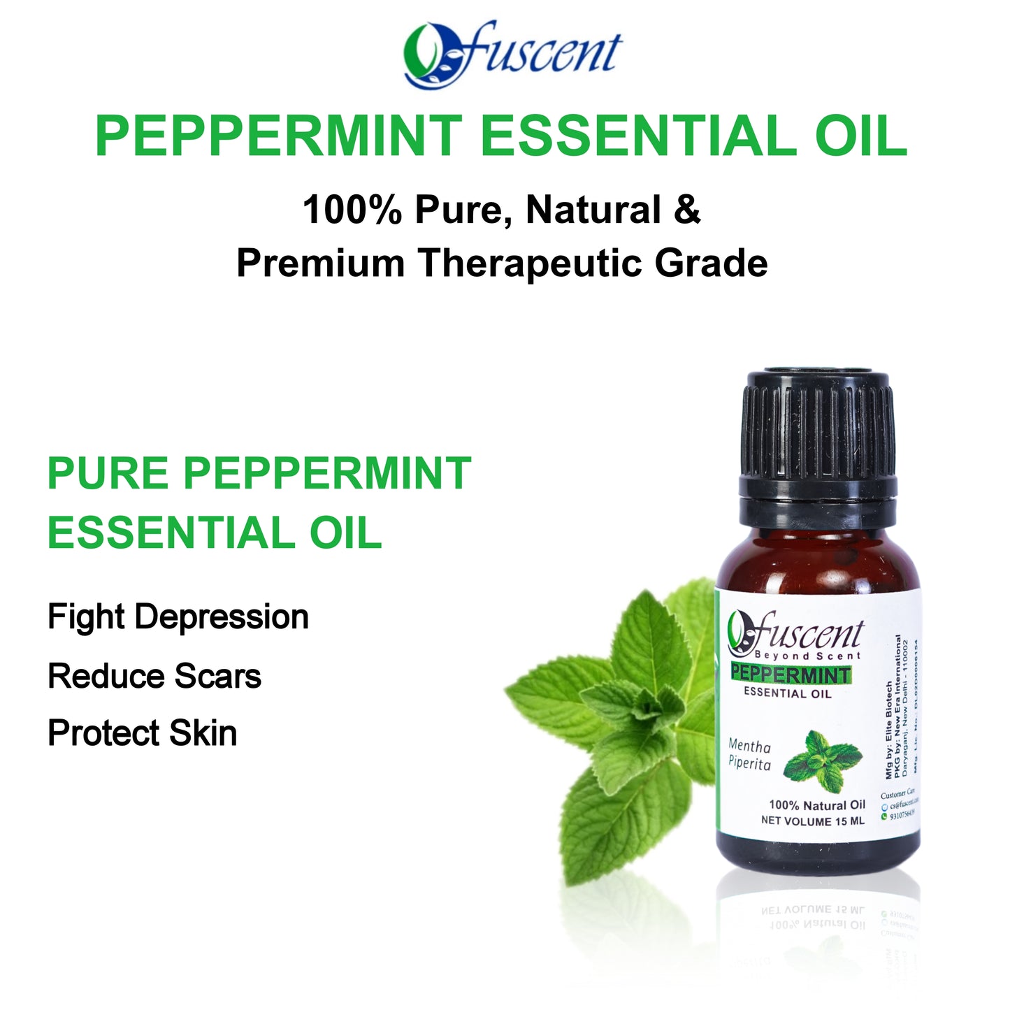 FUSCENT Peppermint Essential Oil 10ml