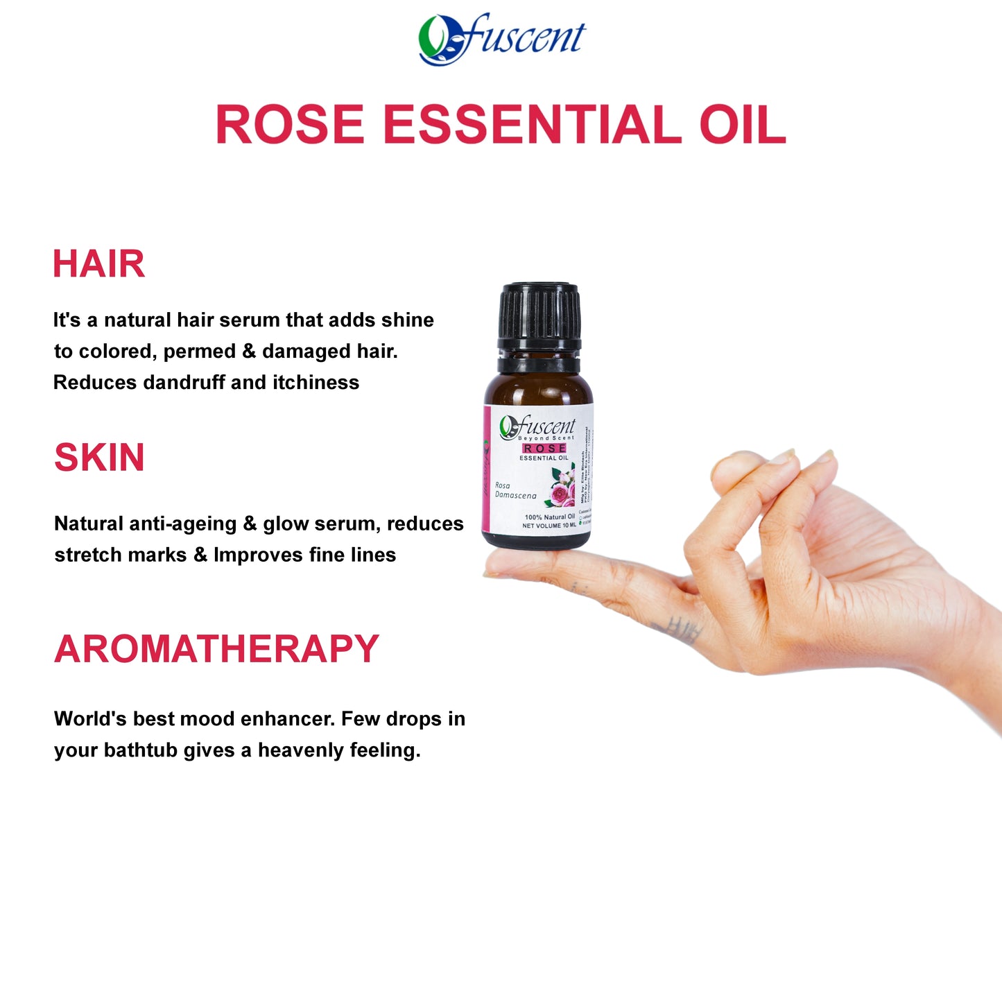 FUSCENT Rose Essential Oil 10ml