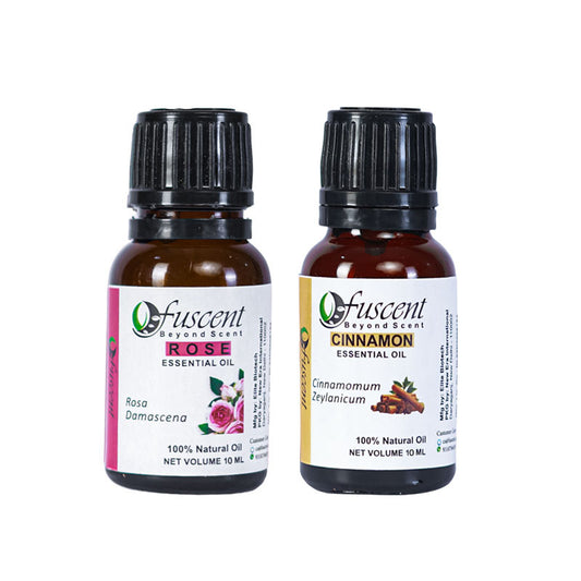 Fuscent Rose oil + Cinnamon Oil Combo pack of 2