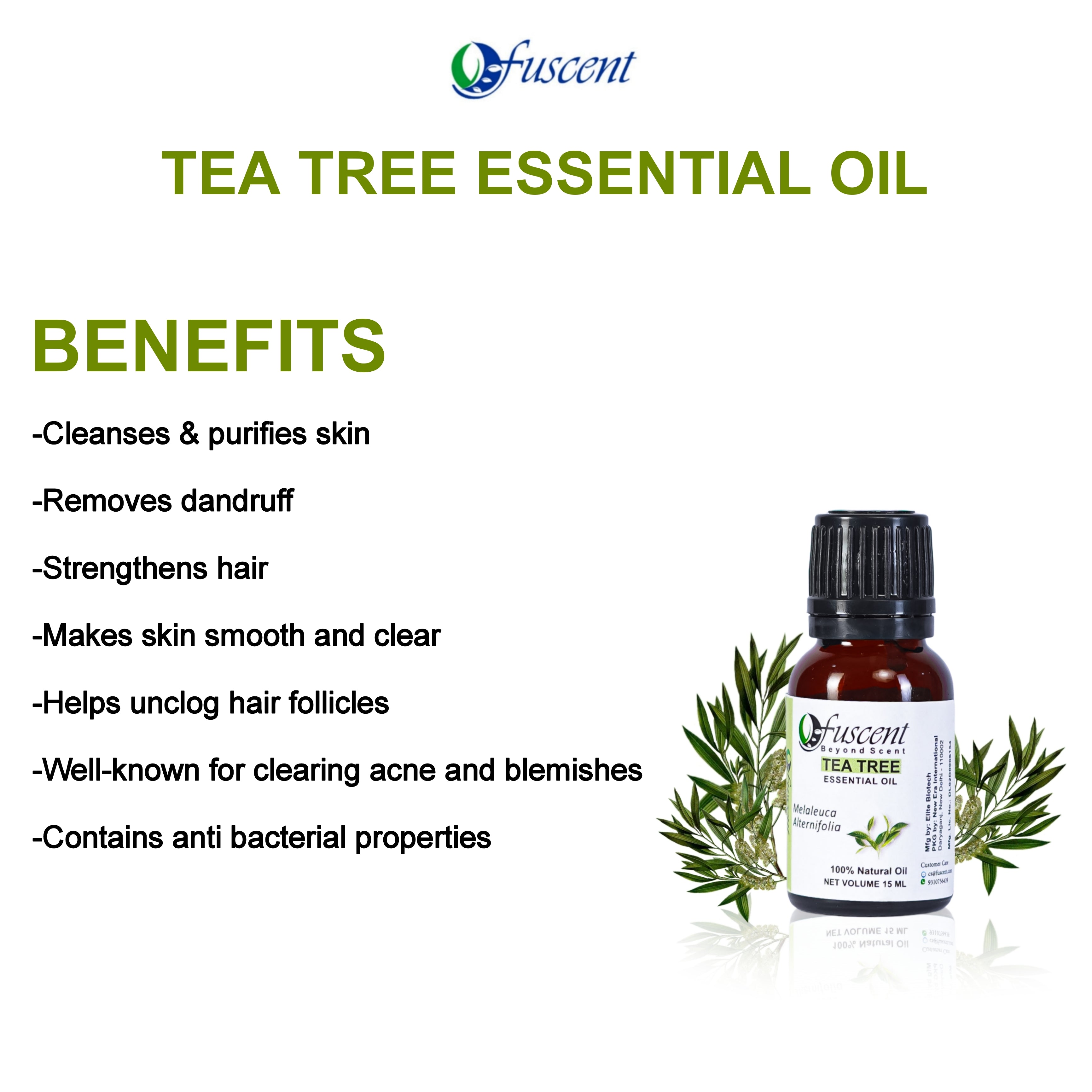 Fuscent Tea Tree Essential OIl 15 ml