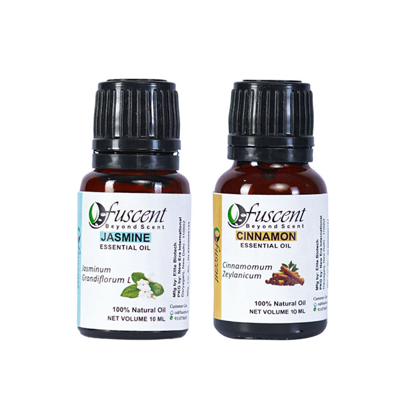 Fuscent Jasmine Oil + Cinnamon Oil Combo Pack of 2