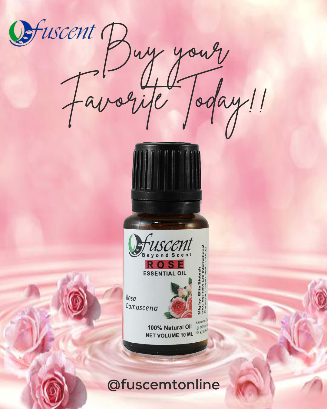 FUSCENT Rose Essential Oil 10ml